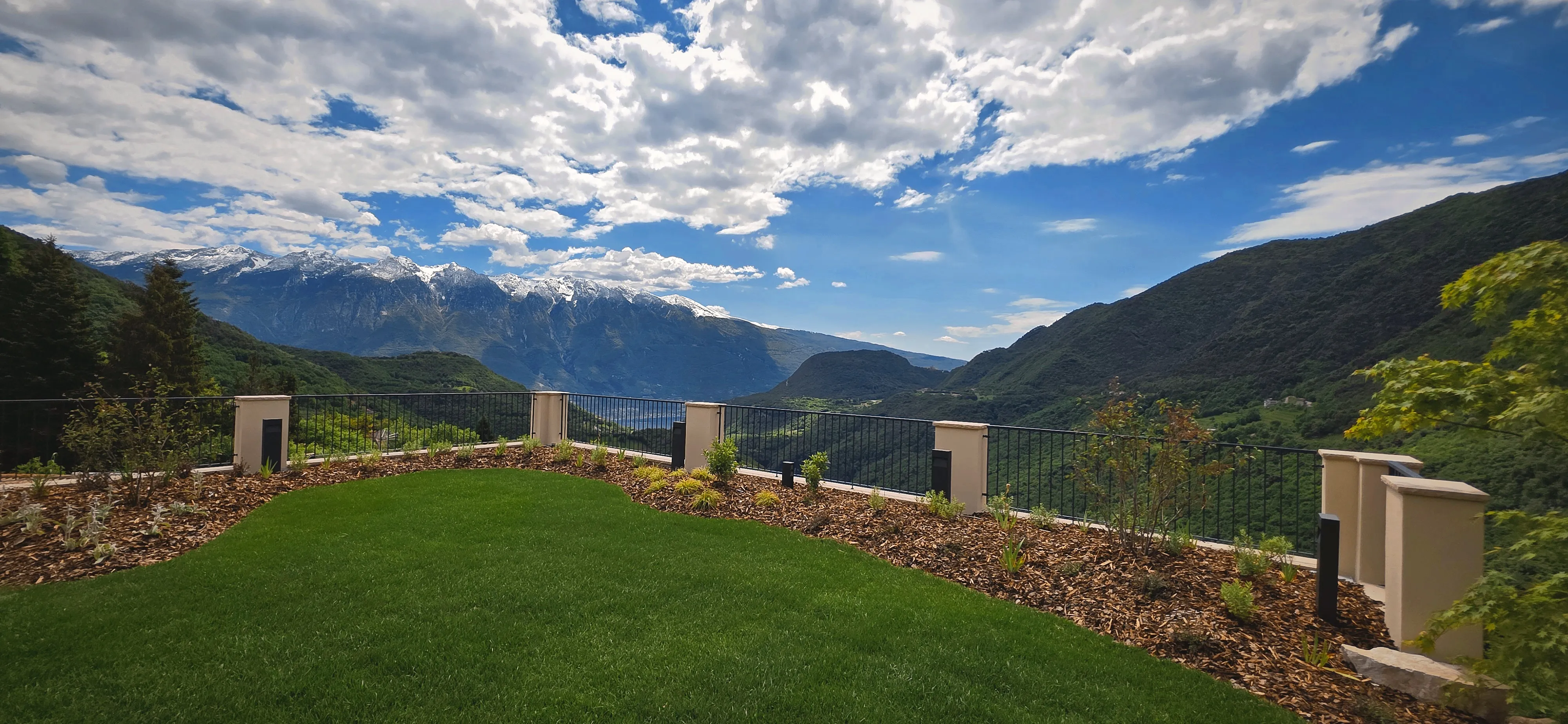 Garden with mountain view