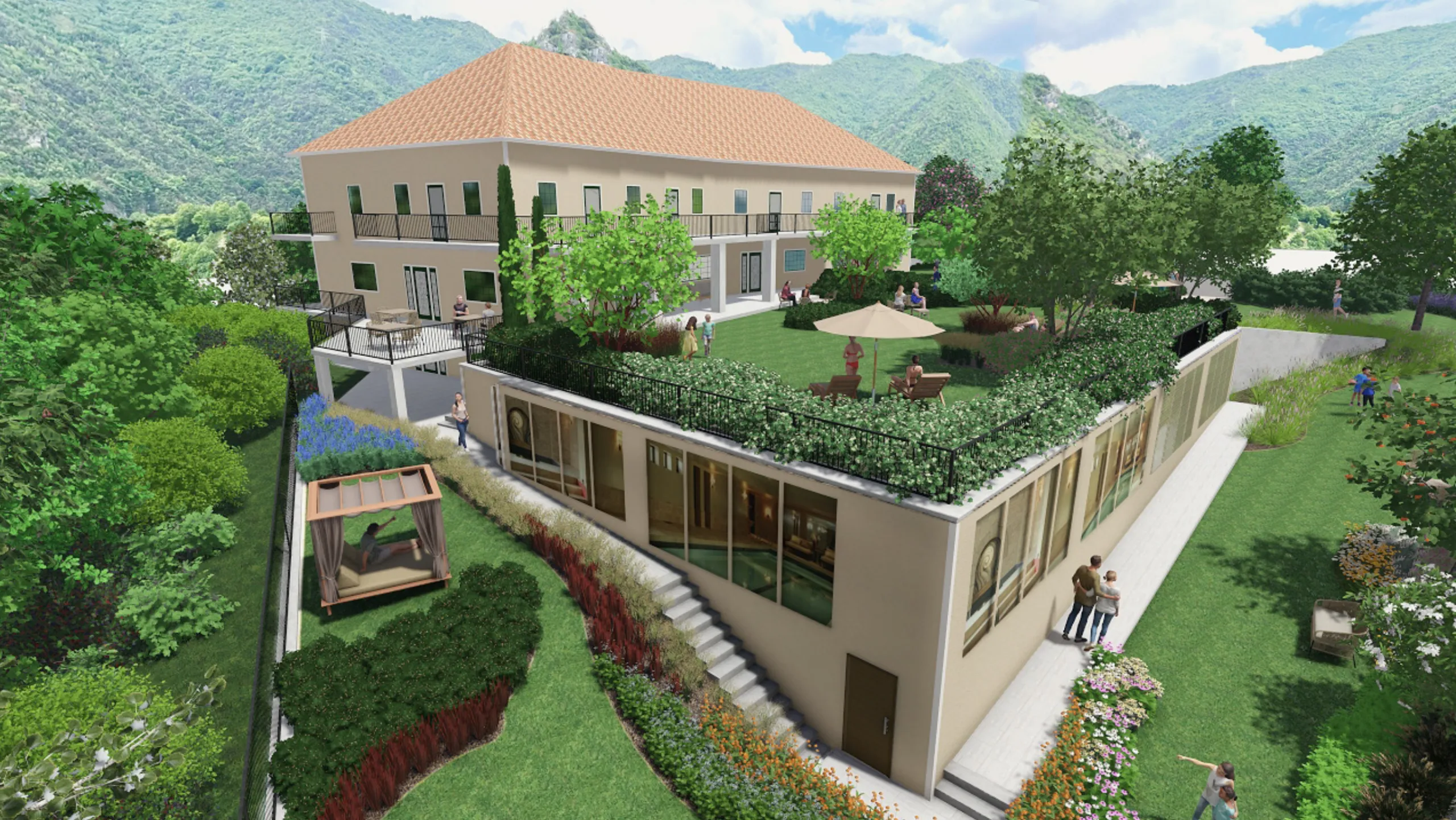 Panoramablick auf die Residence Sermerio in Tremosine